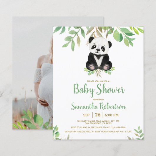 Budget Beer Greenery Baby shower Uitnodiging (Voorkant / Achterkant)