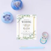 BUDGET Begroeiing Trouw Uitnodiging QR CODE RSVP Flyer (Enkel)