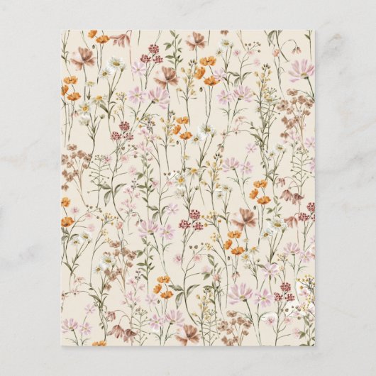 Budget Beige Een beetje Wildflower Baby shower (Achterkant)