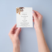 Budget Beige Herfst Floral Wedding Flyer (Hand)