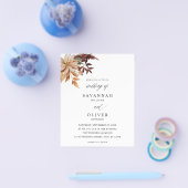 Budget Beige Herfst Floral Wedding Flyer (Enkel)