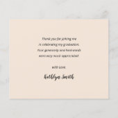 BUDGET Beige Modern Script Photo Afstudeerder Hart Flyer (Achterkant)