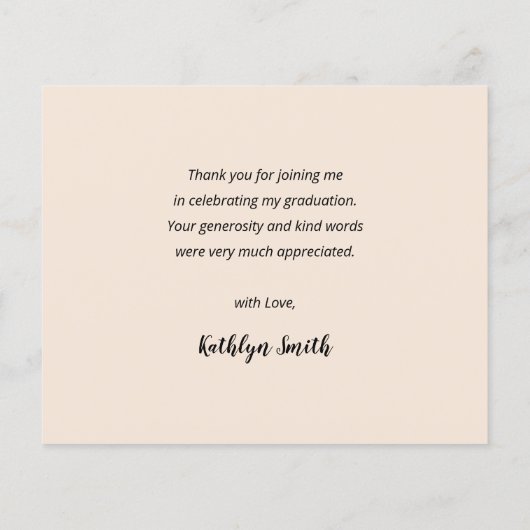 BUDGET Beige Modern Script Photo Afstudeerder Hart Flyer (Achterkant)