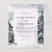 Budget Berg Waterverf Landelijke Trouw Uitnodiging Flyer (Voorkant)