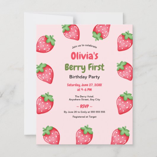 Budget Berry Eerste Verjaardag 1e Verjaardag Uitno (Voorkant)