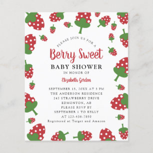 Budget Berry Sweet Baby shower Strawberry Cute