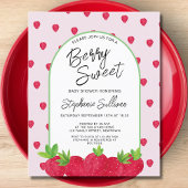 Budget Berry Zoete Aardbei Baby Shower Uitnodiging