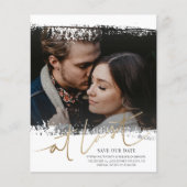 Budget Bespaar onze datum Foto Goud & Wit (Voorkant)