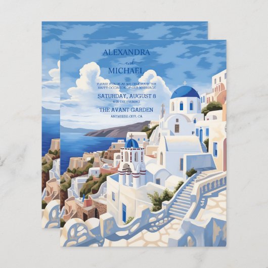 Budget Bestemming Griekenland Santorini Bruiloft (Voorkant / Achterkant)