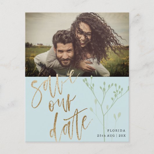 Budget Bewaar onze datum Faux Gold kalligrafie & f (Voorkant)