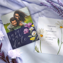 Budget Bewaar Onze Datum Wilde Bloem Foto Bruiloft