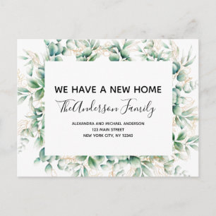 Budget Bewegende Aankondiging Eucalyptus Greenery  Briefkaart