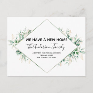 Budget Bewegende Aankondiging Eucalyptus Greenery  Briefkaart