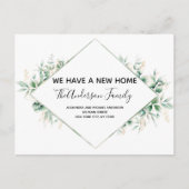 Budget Bewegende Aankondiging Eucalyptus Greenery  Briefkaart (Voorkant)