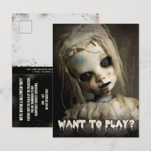 Budget bezeten pop volwassen Halloween uitnodiging Briefkaart