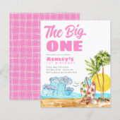 Budget Big One Hot Pink Beach 1e surfverjaardag (Voorkant / Achterkant)
