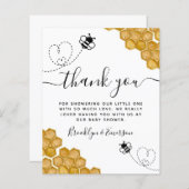 Budget bije Honeycomb Baby shower Dank u wel (Voorkant / Achterkant)