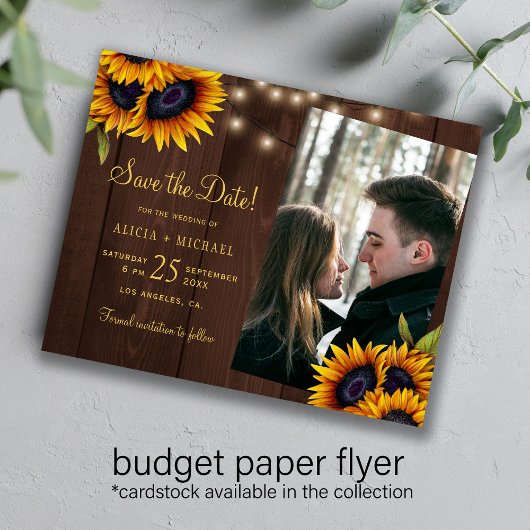 Budget bijtende florale foto bruiloft behalve datu flyer