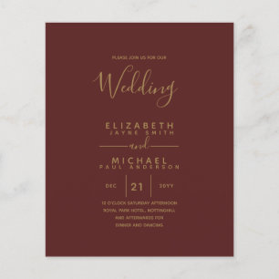 BUDGET Bilingual Spain Boda English Weddenschap Flyer
