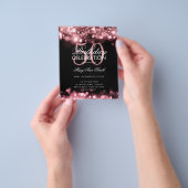 Budget Birthday Elegant Roos Gold Glam Licht Flyer (Hand)