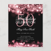 Budget Birthday Elegant Roos Gold Glam Licht Flyer (Voorkant)