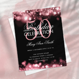 Budget Birthday Elegant Roos Gold Glam Licht Flyer