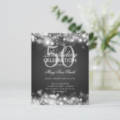 Budget Birthday Elegant Silver Licht Invite (Staand voorkant)