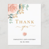 BUDGET Birthday florale eucalyptus - dank u wel! (Voorkant)