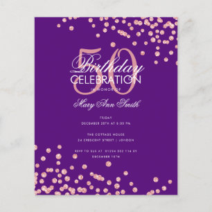 Budget Birthday Glitter Confetti Roos Gold Paars