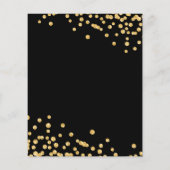 Budget Birthday Gold Glitter Confetti Black Flyer (Achterkant)