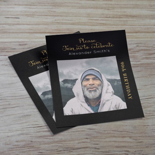 Budget Birthday Invitation Black and Gold