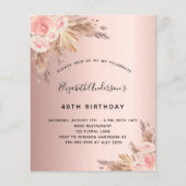 Budget Birthday party boho pampas roos gold (Voorkant)