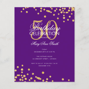 Budget Birthday Party Glitter Confetti Gold Paars
