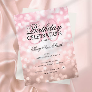 Budget Birthday Roos Gold Sparkle Light Invite Briefkaart