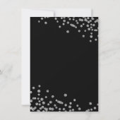 Budget Birthday Silver Glitter Confetti Black Kaart (Achterkant)