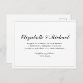 Budget Black and White Elegant Wedding Invitation (Devant / Derrière)