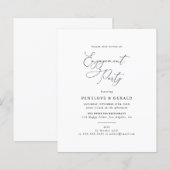 Budget Black and White Engagement Party uitnodigin (Voorkant / Achterkant)