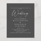 Budget Black and White Minimalist Script Wedding (Voorkant)