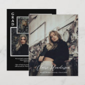 Budget Black Classy Photo Collage Afstuderen (Voorkant / Achterkant)
