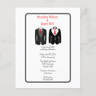 BUDGET Black en Grey Gay Couple Weddenschap Flyer