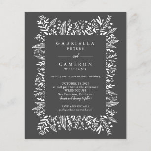 Budget Black Floral Line Art Wedding All-in-One
