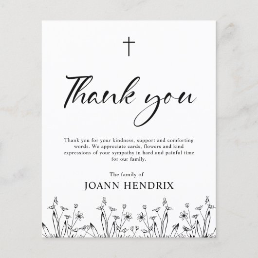 Budget Black Floral Memorial (Voorkant)