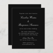 Budget Black Formal Elegant Wedding Uitnodiging (Voorkant / Achterkant)