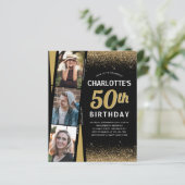 Budget Black Gold 3 Fotofilm Glitter Birthday (Staand voorkant)