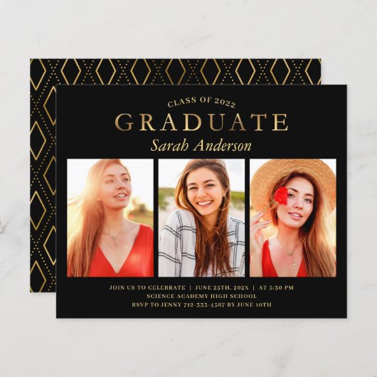 Budget Black Gold 3 Photo Afstuderen Celebration (Voorkant / Achterkant)