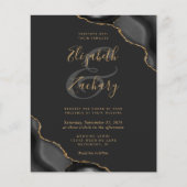 Budget Black Gold Agate Corners Dark Weddenschap (Voorkant)