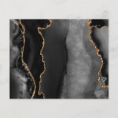 Budget Black Gold Agate Marble Wedding Uitnodiging (Achterkant)