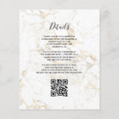 Budget Black Gold Agate Marmer QR Code Huwelijk (Achterkant)