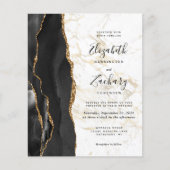 Budget Black Gold Agate Marmer QR Code Huwelijk (Voorkant)