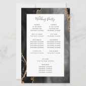 Budget Black Gold Agate Wedding Program (Achterkant)